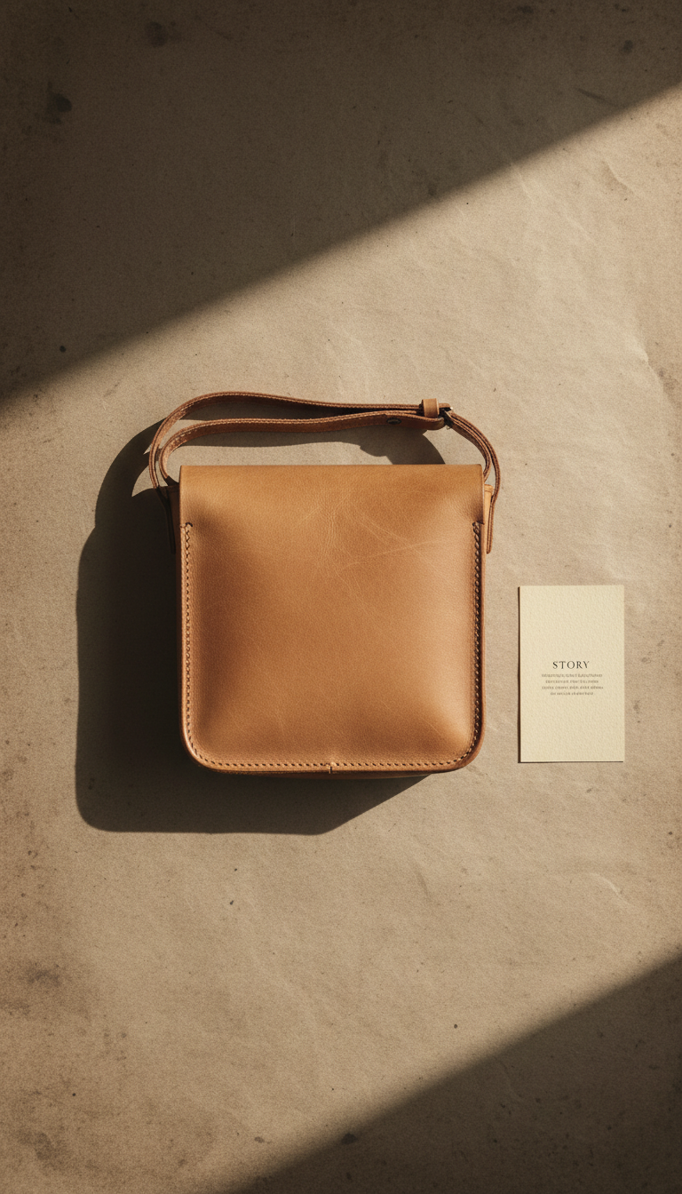 Minimalist sand-hued crossbody