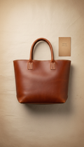 Classic chestnut leather tote