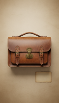 Antique brass-hardware satchel
